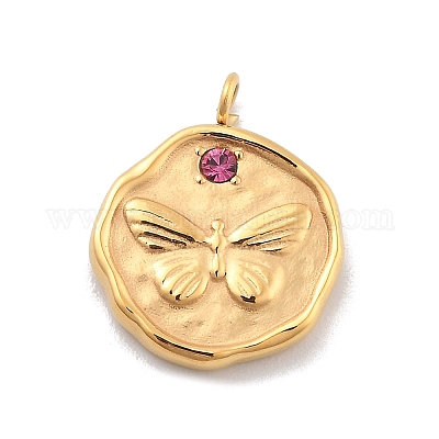 Подвески из нержавеющей стали 304 со стразами STAS-M092-04G-1