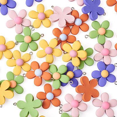 40шт 5 цвета подвески из смолы RESI-TA0001-40-1