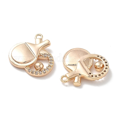 Латунные микропаве прозрачные подвески с фианитом KK-M102-37G-1