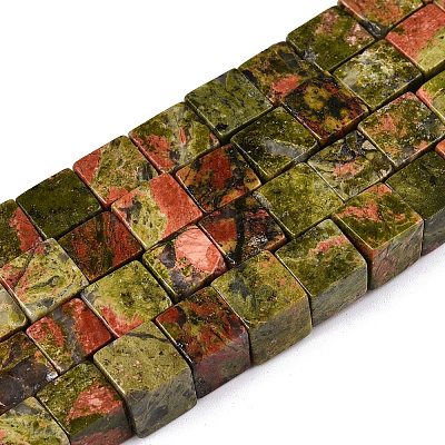 Природные Unakite бисер нитей G-T139-8x8-08A-1