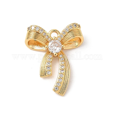 Латунные микропаве прозрачные подвески с фианитом KK-D504-23A-G-1