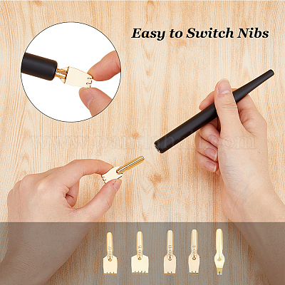 5 шт. латунные перья для ручек AJEW-FH0002-75-1