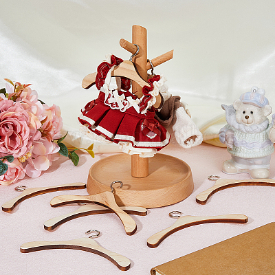 12шт. деревянные вешалки для кукол DIY-FH0006-63B-1