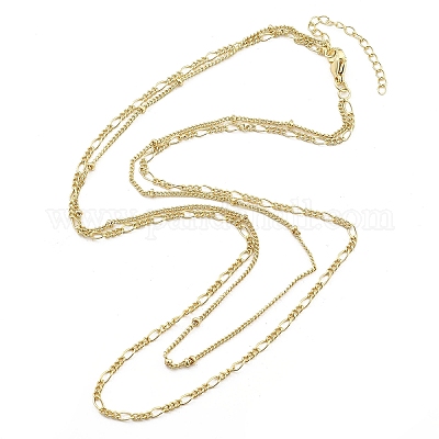 Латунные двухслойные ожерелья NJEW-D302-53G-1