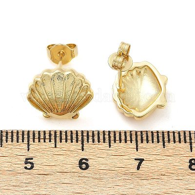 Латунь серьги EJEW-R032-02G-1