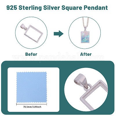 1 шт. 925 оправы для подвески из стерлингового серебра в форме кабошона STER-BC0002-77B-1