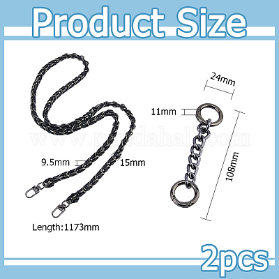 1 шт. черная цепь для кошелька из искусственной кожи FIND-HS0001-91B-1