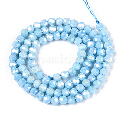 Антикоррозийные гальванические стеклянные бусины EGLA-T021-4mm-15-10-1