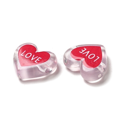 Печатные прозрачные акриловые бусины OACR-P017-B04-1