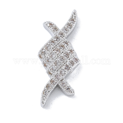 Стойка покрытие латунь прозрачный кубический цирконий ромб соединительные подвески KK-A234-069P-1