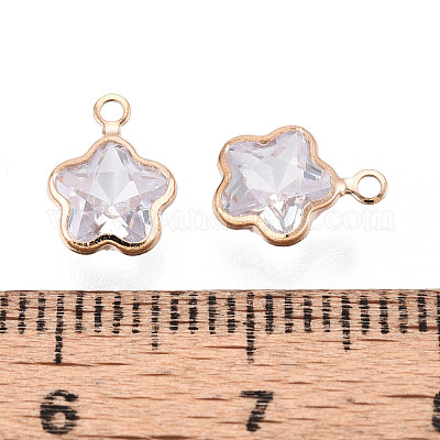 Подвески из латуни с прозрачным фианитом ZIRC-T017-02KCG-1