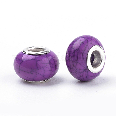 Европейские бусины из искусственной бирюзы из смолы OPDL-Q132-04-1