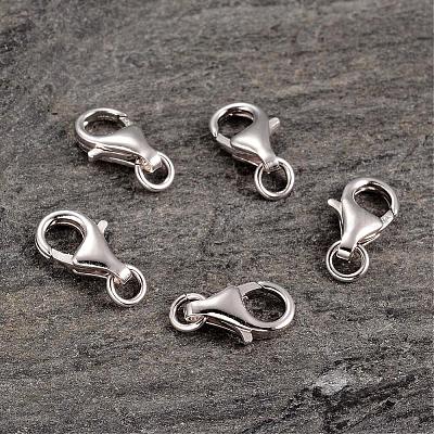 925 застежка-когти из стерлингового серебра с родиевым покрытием STER-K014-H191-11mm-P-1