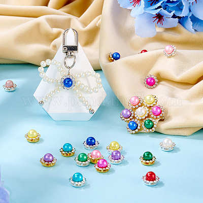 200 шт. 20-х цветные кабошоны из сплава со стразами FIND-TA0006-32-1