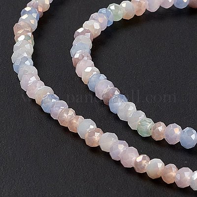 Стеклянные бусины с гальваническим покрытием  EGLA-S192-001A-B14-1