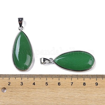 Естественный зеленый авантюрин подвески KK-F868-17P-1