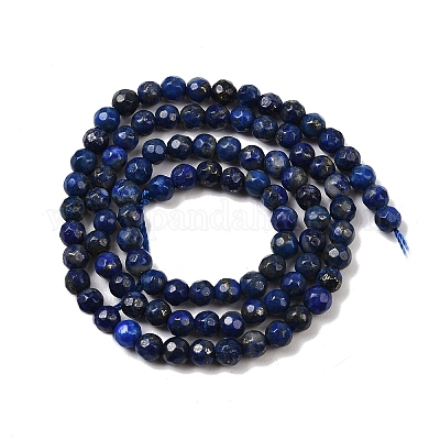 Нитки бусины из натурального ляписа-лазури&nbsp;G-G059-4mm-1