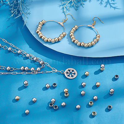 80 шт. 2-х цветные бусины из нержавеющей стали 304 STAS-PH0006-76-1