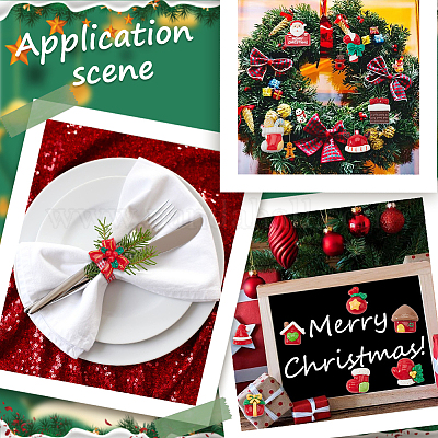 90 шт. 15 стиля рождественские непрозрачные кабошоны из смолы RESI-SC0005-61-1