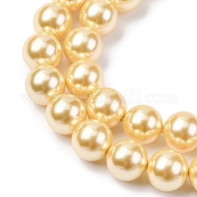 Гальванические оболочки жемчужные бусы пряди BSHE-G041-10mm-01-1