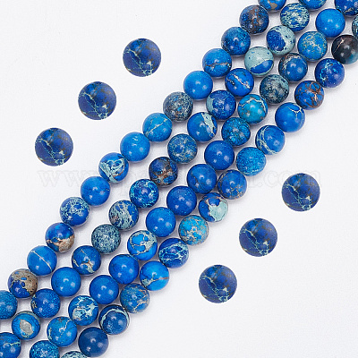 2 нити бусин из натуральной императорской яшмы G-AR0005-44B-1