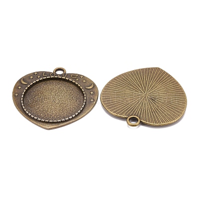 На День святого Валентина подвеска из сплава в форме сердца с резным словом «любовь» кабошон безель X-TIBEP-M018-104AB-NF-1