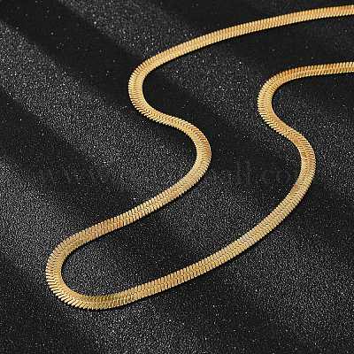 PVD вакуумное покрытие 304 нержавеющая сталь змеиные цепи ожерелья X-NJEW-O058-29G-1