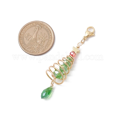 Украшения из стекла и латуни для рождественской елки HJEW-JM02012-1