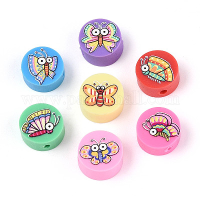 Печатные бусины из полимерной глины ручной работы CLAY-T022-12L-1