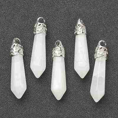 Пуля натуральный белый нефрит заостренные подвески G-E332-C27-1
