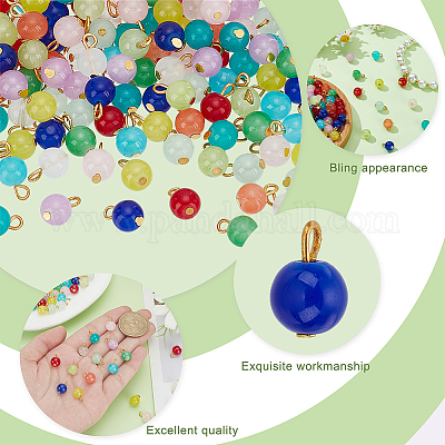 120 шт. 12-цветные подвески из искусственного нефрита PALLOY-HY00035-1