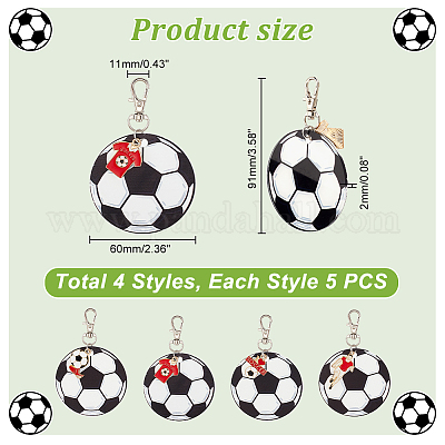 Брелок-подвеска с футбольной тематикой из акрила и эмали сплава KEYC-AB00046-1