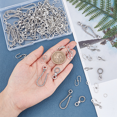 60 комплект из 3-х застежек-крючков из сплава в тибетском стиле PALLOY-AR0001-21-1