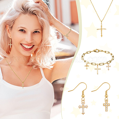 10 шт. 10 стиля латунных подвесок с микропаве из кубического циркония KK-GA0002-21G-1