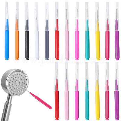 60 шт. 12-х цветные пластиковые щетки для чистки AJEW-CN0004-01-1