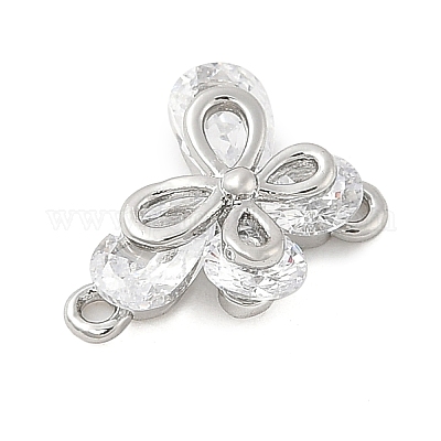 Шармы-соединители из латуни с микропаве из кубического циркония KK-U056-04P-1