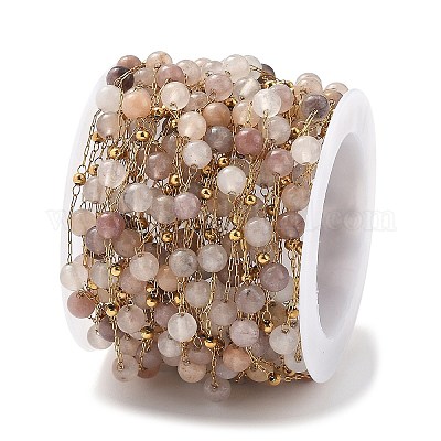 Цепочки из натурального серого агата и бусин из нержавеющей стали 304 CHS-K021-08A-11-1