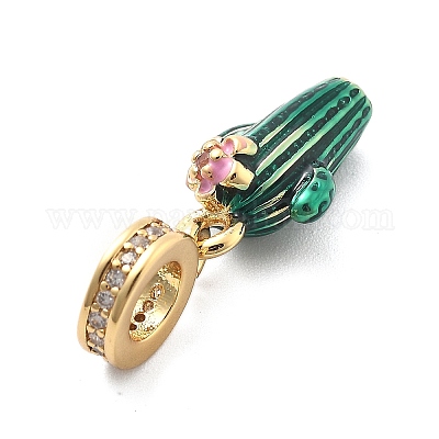 Стеллажное покрытие латунь микро паве прозрачный кубический цирконий европейские подвески-подвески KK-Q017-16G-1