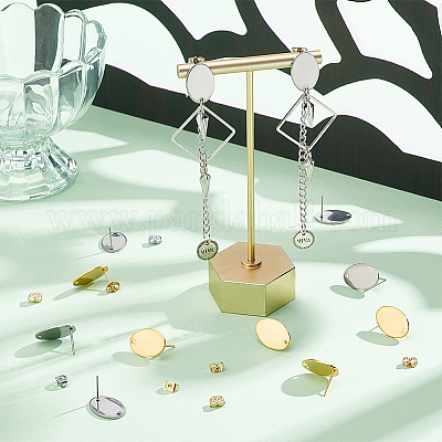 32 шт. 2 цвета 201 нержавеющая сталь фурнитура для сережек-гвоздиков STAS-UN0041-66-1