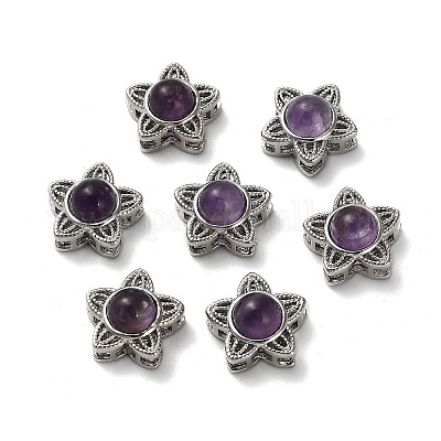 Латунные многорядные звенья из натурального аметиста KK-D366-01P-B-1