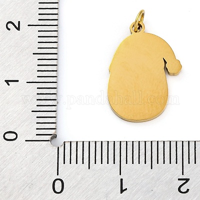 Рождественская тема ионное покрытие (IP) 304 эмалевые подвески из нержавеющей стали STAS-Z104-01G-05-1