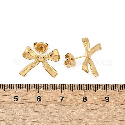 Серьги-гвоздики из нержавеющей стали 304 EJEW-G423-32B-G-1