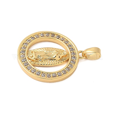 Латунные микропаве прозрачные подвески с фианитом KK-B139-20G-01-1