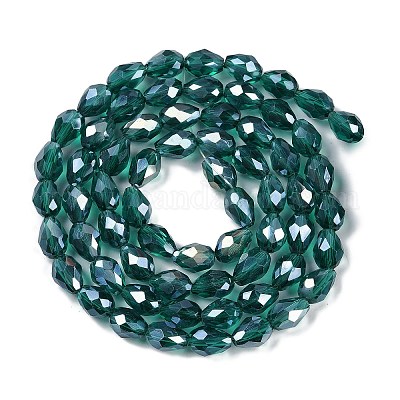 Прозрачные стеклянные бусины гальваническим пряди EGLA-N013-T6mm-B24-1