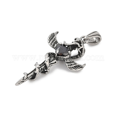 Подвески из хирургической нержавеющей стали 316 с микропаве из кубического циркония STAS-D304-15AS-1