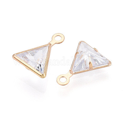 Подвески из латуни с прозрачным фианитом ZIRC-T017-01KCG-1