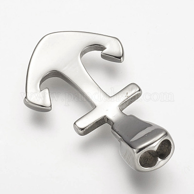 Застежка из кожи и шнура из нержавеющей стали 304 со стразами STAS-P169-39AS-1