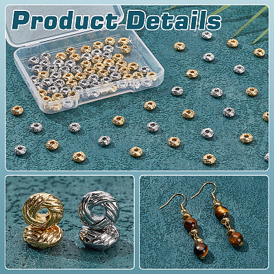 100шт 2 цвета латунные бусины FIND-PH0021-71B-1