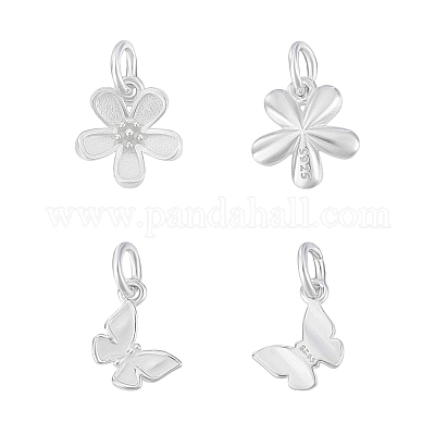 4 шт. 2 стиля 925 подвески из стерлингового серебра с соединительными кольцами и 925 штампа STER-PH0003-44-1