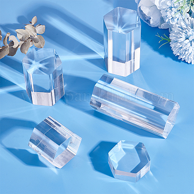 5 шт. 5 стиля акриловых шестиугольных стендов OACR-BC0001-22-1